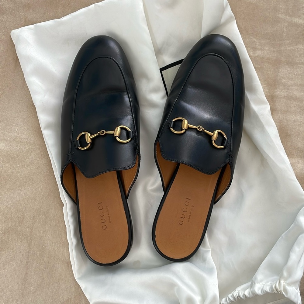 GUCCI Princetown Leather Slipper Mule, 37.5